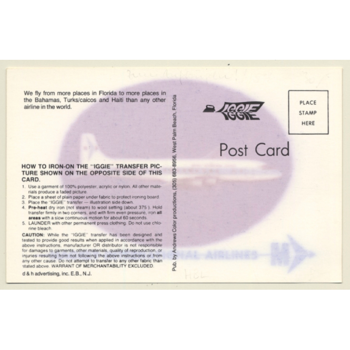 Mackey International Airlines / Aviation (Vintage IRON-ON PC 1970s)