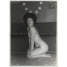 Nude Curlyhead Kneels On Carpet / Interior - Dirty Feet (Vintage Photo DDR 70s/80s)