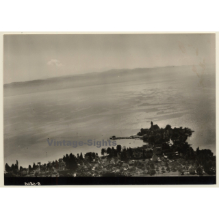 88142 Wasserburg / Bodensee: Aerial View - Lake Constance (Luftbild Strähle ~1950s)