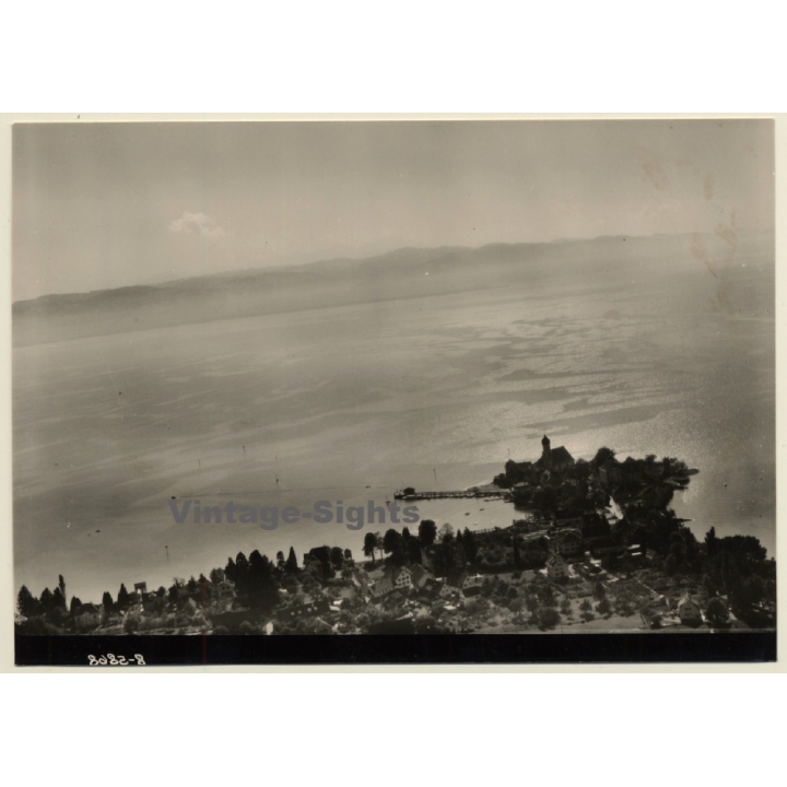 88142 Wasserburg / Bodensee: Aerial View - Lake Constance (Luftbild Strähle ~1950s)