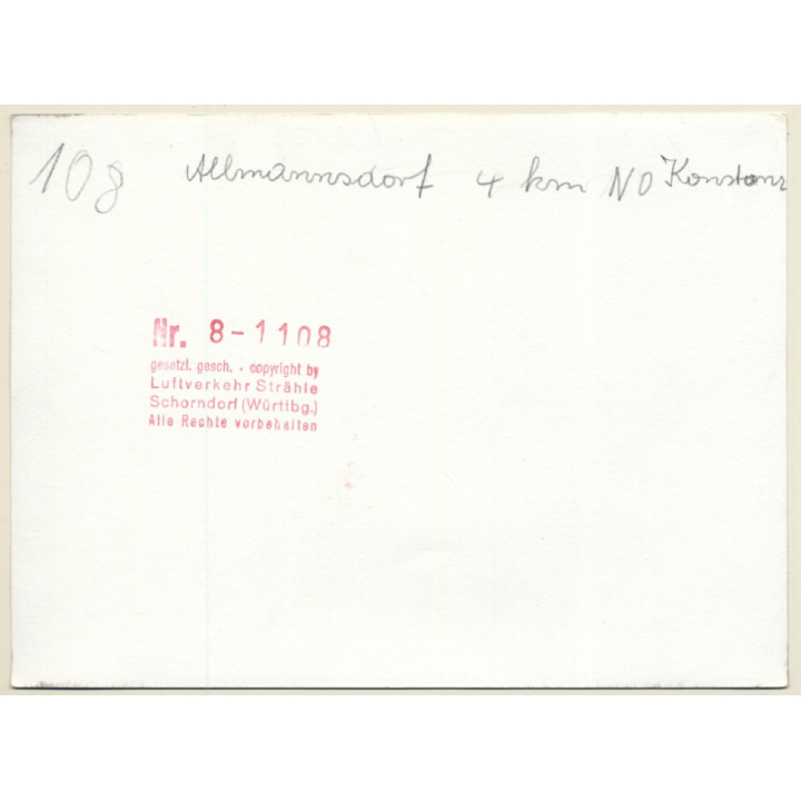 78464 Allmannsdorf / Bodensee: Aerial View - Lake Constance (Luftbild Strähle ~1950s)