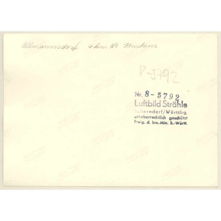 78464 Allmannsdorf / Bodensee: Aerial View - Lake Constance*2 (Luftbild Strähle ~1950s)