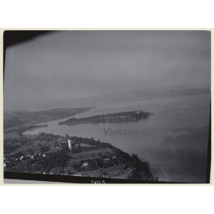 78464 Allmannsdorf - Mainau / Bodensee: Aerial View - Lake Constance (Luftbild Strähle ~1950s)