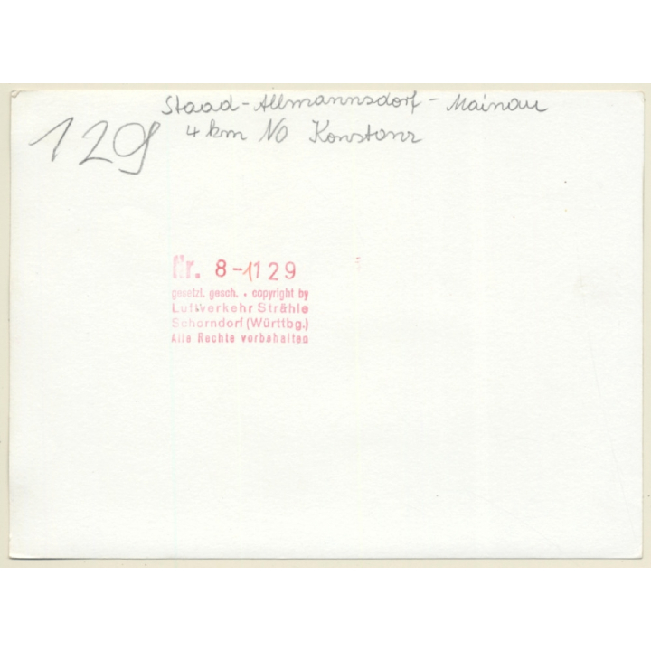 78464 Allmannsdorf - Mainau / Bodensee: Aerial View - Lake Constance (Luftbild Strähle ~1950s)