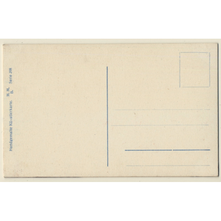 M.M.B. Serie 398: Birches In Landscape (Vintage Hand Painted Artist PC ~1910s/1920s)