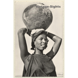 Afrique Noire: Jeune Porteuse / Water Carrier - Ethnic (Vintage RPPC ~1960s/1970s)