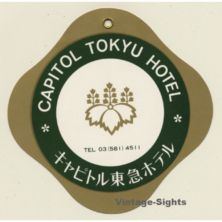 Tokyo / Japan: Capitol Tokyu Hotel (Vintage Hotel Luggage Tag)