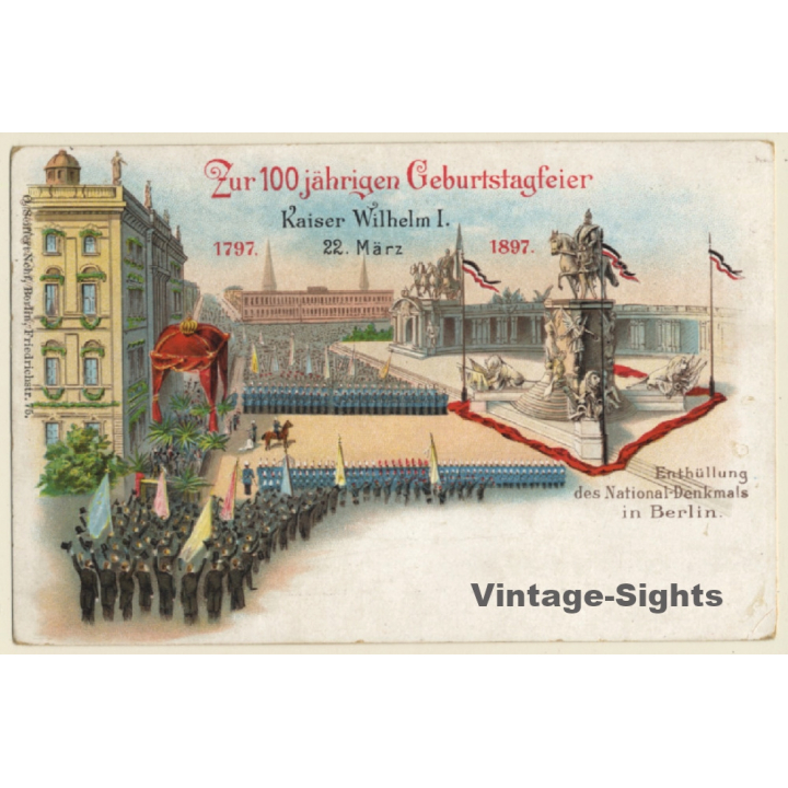 Berlin: 100 Jährige Geburtstagfeier Kaiser Wilhelm I (Vintage Postal Stationery 1909)