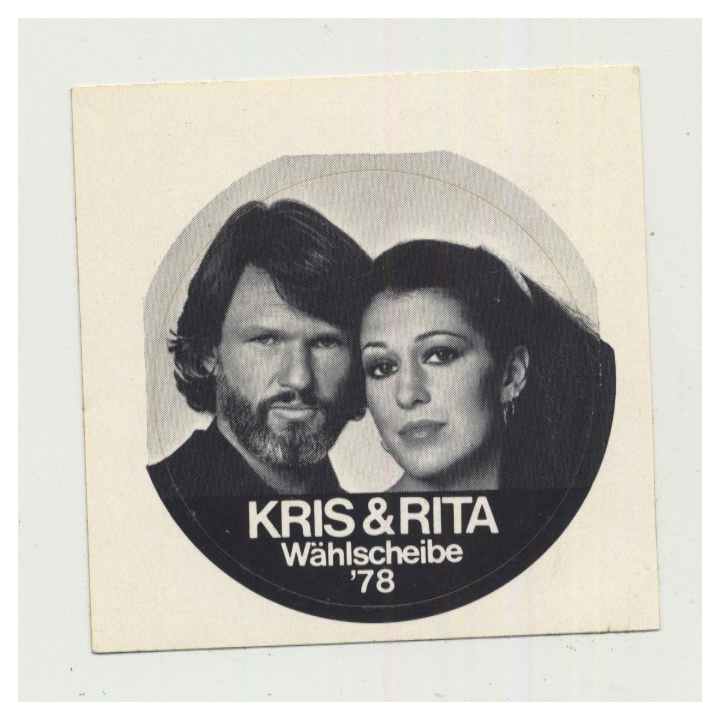 Kris Kristofferson: Kris & Rita Wählscheibe '78 (Vintage Promo Sticker)