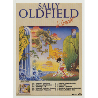 Sally Oldfield In Concert 'Playing In The Flame' (Vintage Promo Sticker 1981)