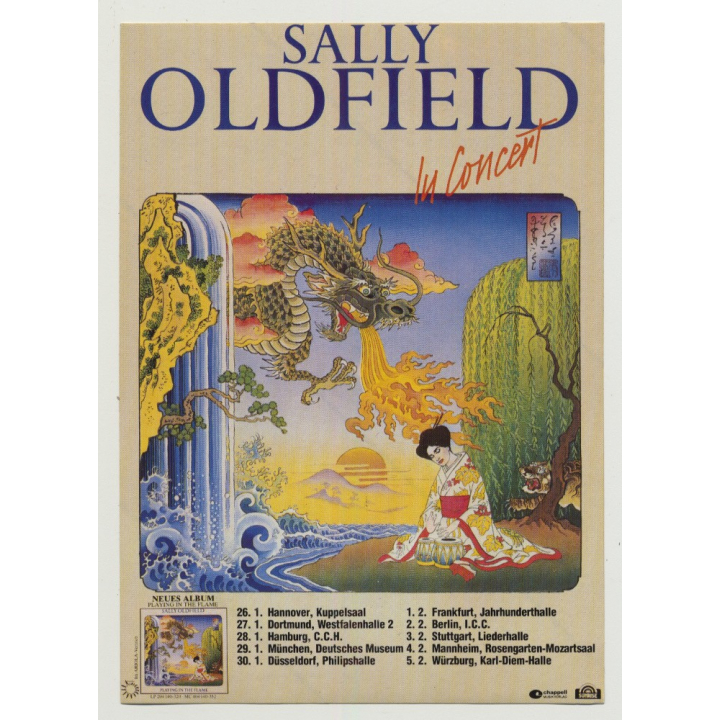 Sally Oldfield In Concert 'Playing In The Flame' (Vintage Promo Sticker 1981)