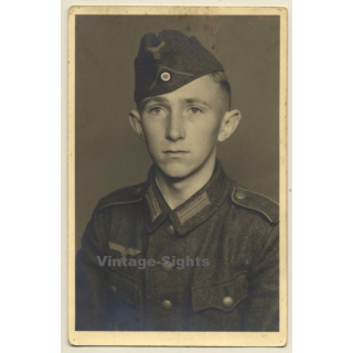 Portrait Of Young German Soldier In Uniform*2 / Gay INT (Vintage RPPC 1930s/1940s)