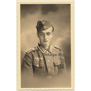 Portrait Of Young German Soldier In Uniform*3 / Gay INT (Vintage RPPC 1930s/1940s)