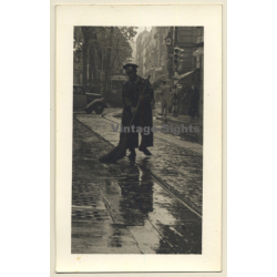 Spanish Street Sweeper / Tram (Vintage Photo ~1930s/1940s)
