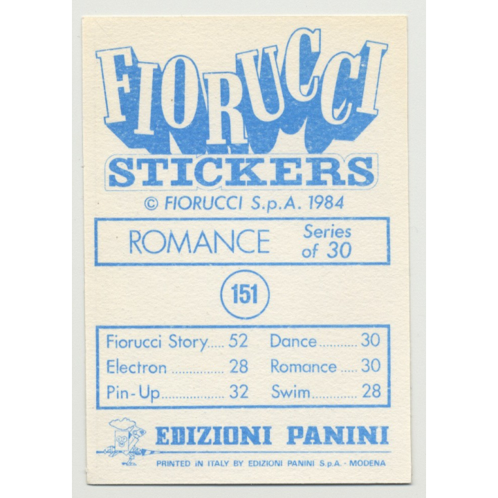 Fiorucci Nr. 151 Romance Series Of 30 (Vintage Panini Sticker 1984)