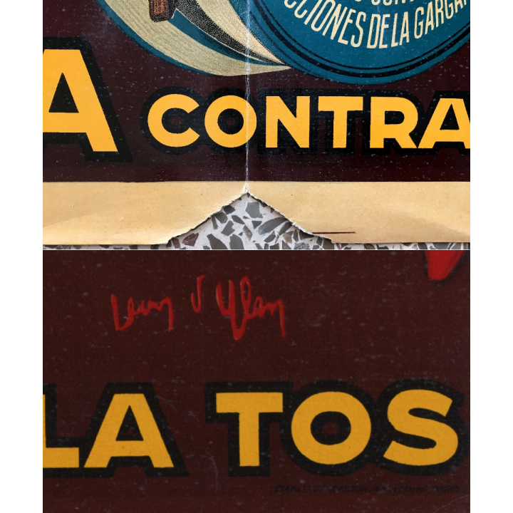 Jean D'Ylen: Gaba Contra La Tos (Rare Vintage Poster France ~1920s/1930s)