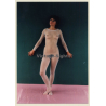 Slim Darkhaired Nude In Transparent Overall (Vintage Photo ~1990s)