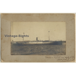S.S. José Gallart Entrando En Marsella / Steamship (Large Vintage Photo 1903)