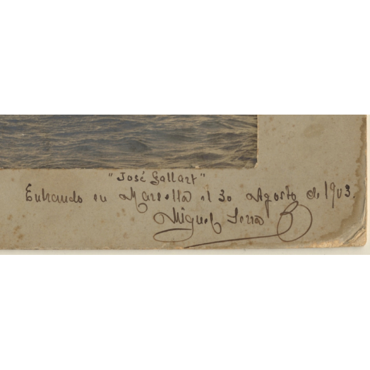 S.S. José Gallart Entrando En Marsella / Steamship (Large Vintage Photo 1903)