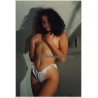 Pretty Semi Nude Curlyhead Holds Up Boobs (Vintage Photo ~1990s)