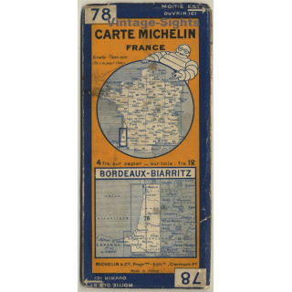 Carte Michelin 78: Bordeaux - Biarritz (Vintage Map 1920s)