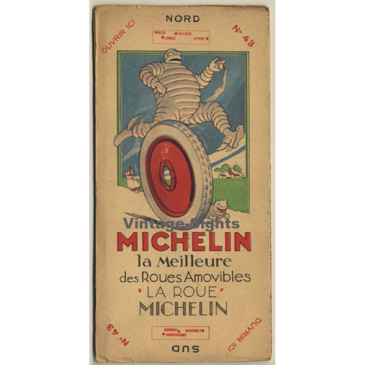 Carte Michelin N°43: Toulouse (Vintage Map 1920s)