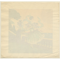 Reine: Elegant Woman On Seaside Terrace (Vintage Art Nouveau Print ~1920s/1930s)