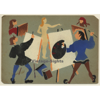 Atelier Marcel Hastir - Rue Du Commerce 51, Bruxelles (Vintage Screen Printed CDV 1946)