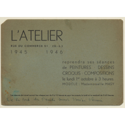 Atelier Marcel Hastir - Rue Du Commerce 51, Bruxelles (Vintage Screen Printed CDV 1946)