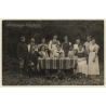Lager Lechfeld: Soldier - Family - German Shepherd & Schnauzer Dog (Vintage RPPC 1918)