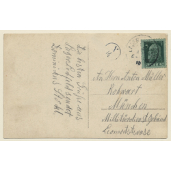 Lager Lechfeld: Soldier - Family - German Shepherd & Schnauzer Dog (Vintage RPPC 1918)