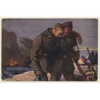 WW1: Sanitätshund Im Felde / Paramedical Dog On Warfield (Vintage PC 1915)