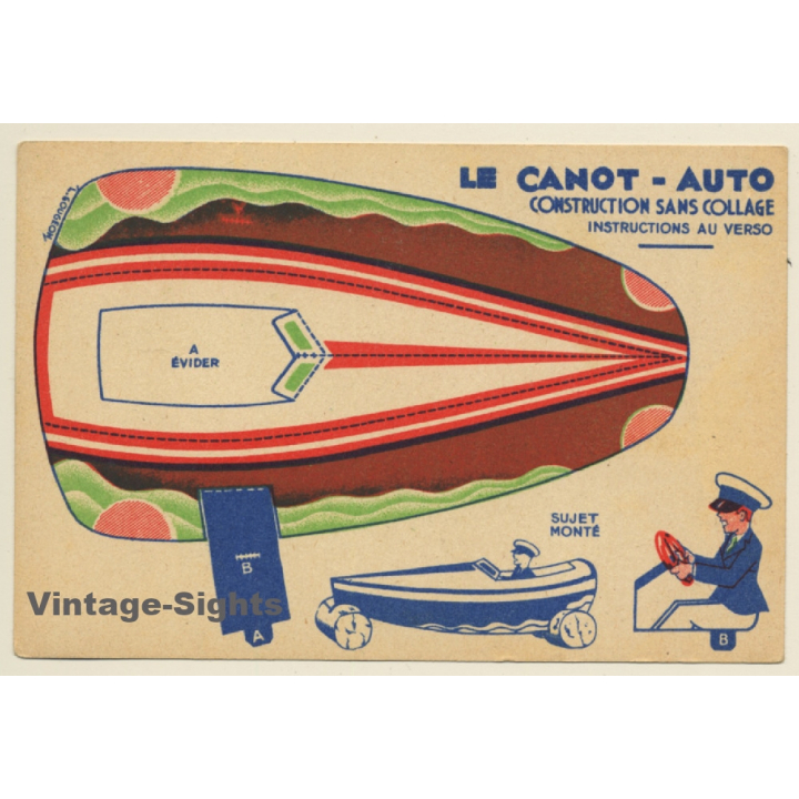 La Blédine - Le Blécao: Le Canot - Auto / Gougeon (Vintage Adertisement PC 1930s/1940s)