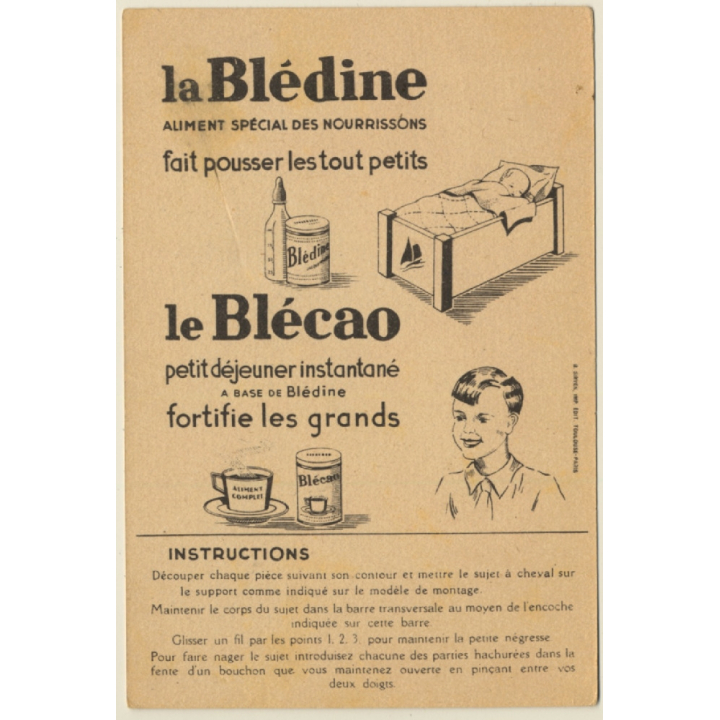 La Blédine - Le Blécao: Le Caiman / Gougeon (Vintage Adertisement PC 1930s/1940s)