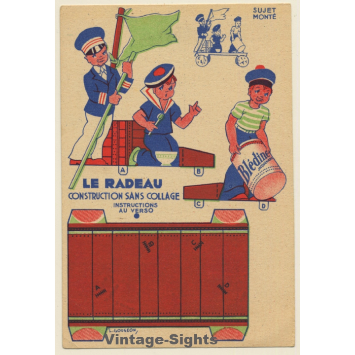 La Blédine - Le Blécao: Le Radeau / Gougeon (Vintage Adertisement PC 1930s/1940s)