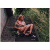 Slim Semi Nude Flashes Boob Outdoors / Legs (Vintage Photo Germany ~1990s)