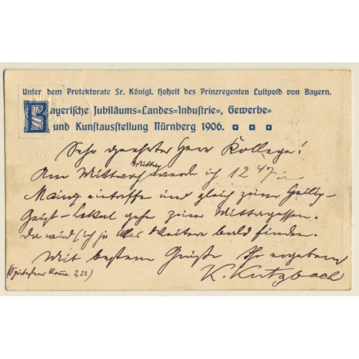 Nürnberg Jubiläums Landes Ausstellung 1906 (Vintage Postal Stationery)