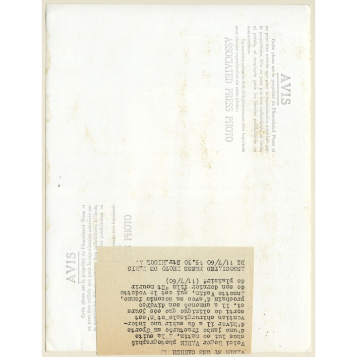 Roger Vadim On Crutches After Ski Accident (Vintage Press Photo 1960)