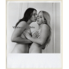 2 Nude Girlfriends Holding Each Others Boobs / Lesbian INT (Vintage Photo Master B/W ~1970s)