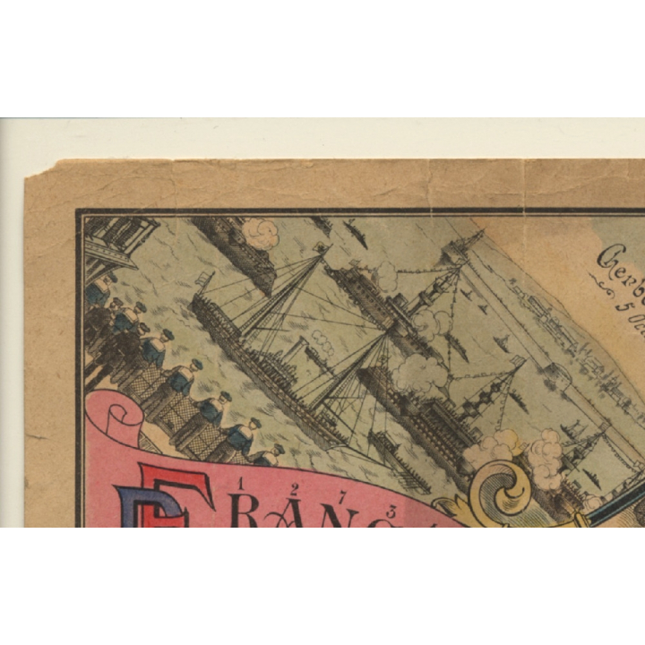 Le Tsar Nicolas II de Russie en visite en France 1896  (Rare Vintage Litho)