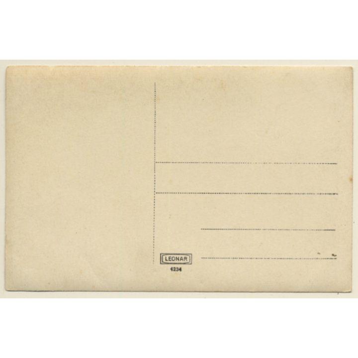 Man In Bavarian Costume With Shepherd Dog (Vintage RPPC ~1920s/1930s)