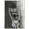 Busty Nude Female Puts On Dress / Fishnets (Vintage Photo GDR ~1980s)