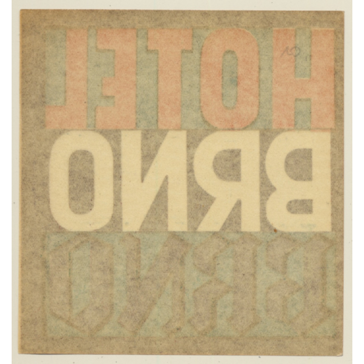 Brno / Czech Republic: Hotel Brno (Vintage Luggage Label)