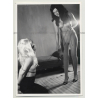 Semi Nude Woman Ties Girlfriend / Bondage (Vintage Photo B/W BDSM 1964)