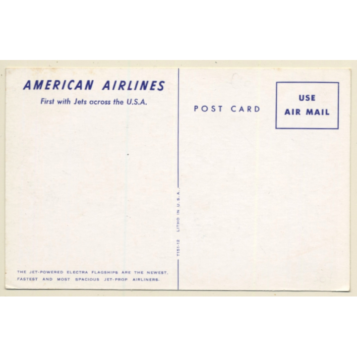 American Airlines: Jet Powered Electra Flagship P-60 / Aviation (Vintage PC ~1950s
