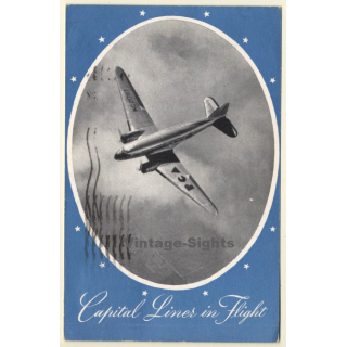 Capital Liner In Flight / Airplane - Aviation (Vintage PC 1948)