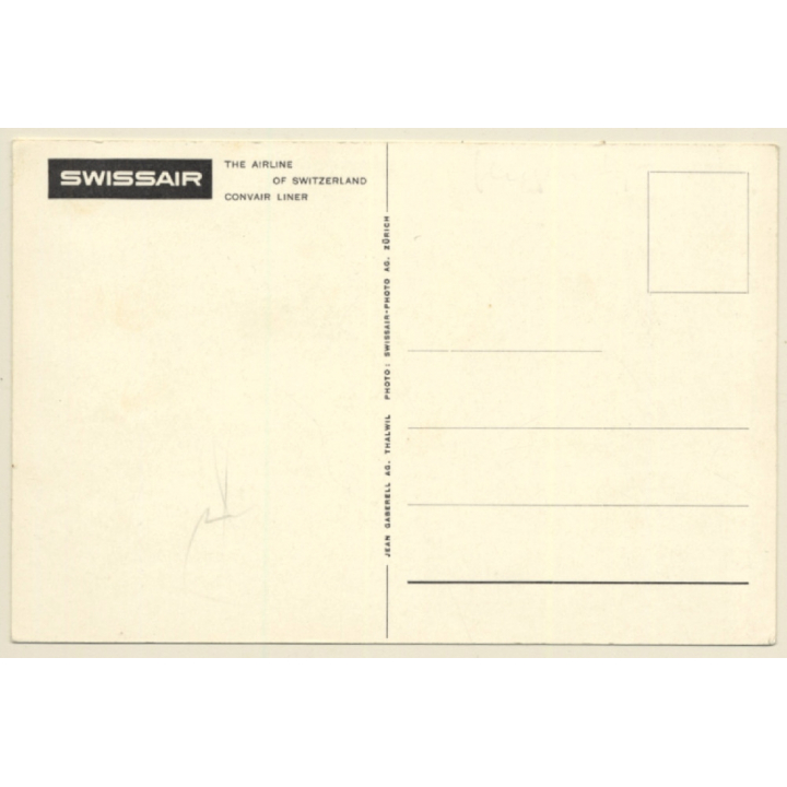 Swissair: Convair Liner / Aviation (Vintage PC 1950s/1960s)