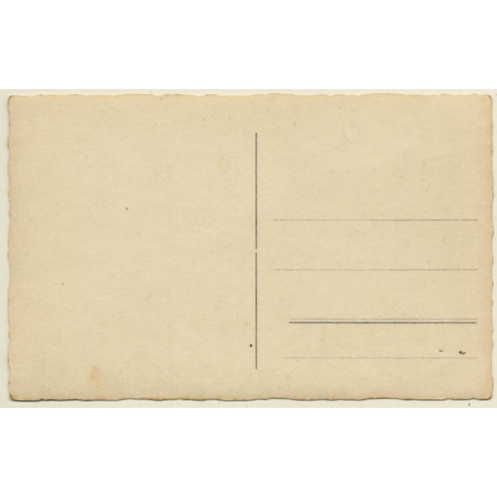 Large Dressed Up Family With German Shepherd (Vintage RPPC ~1920s/1930s)