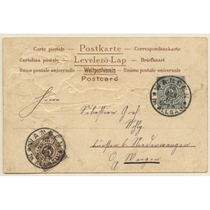 Geisha With Daughter & Pug / Kimono - Mops - Dog (Vintage PC 1901)