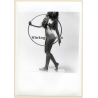Slim Nude With Gymnastics Hoop / Artistic Take (Vintage Photo France B/W ~1980s)